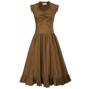 Robe Longue Steampunk Marron