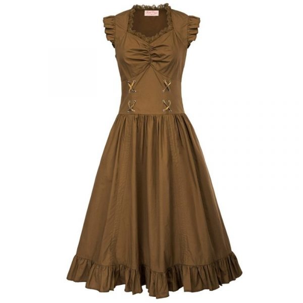 Robe Longue Steampunk Marron