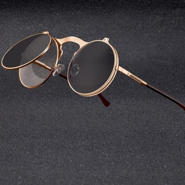 Lunettes de Soleil Flip Vintage à Verres Rabattables