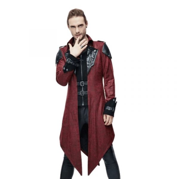 Manteau Gothique Homme Rouge