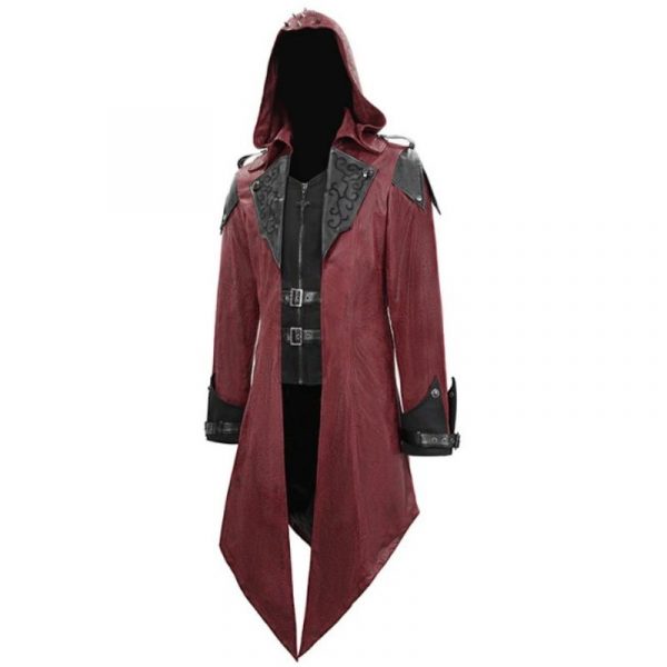 Manteau Gothique Homme Rouge