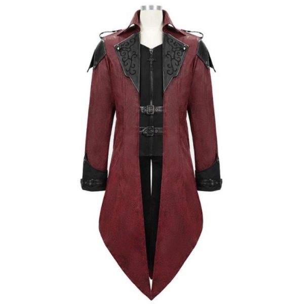 Manteau Gothique Homme Rouge