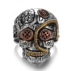 Bague Steampunk Skull Acier