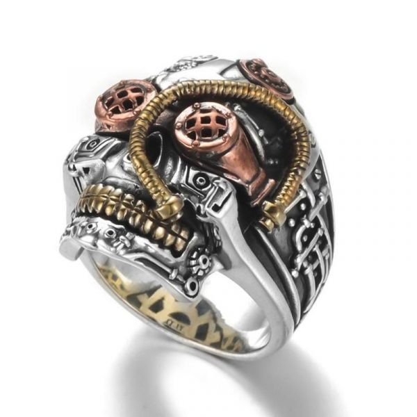 Bague Steampunk Skull Acier