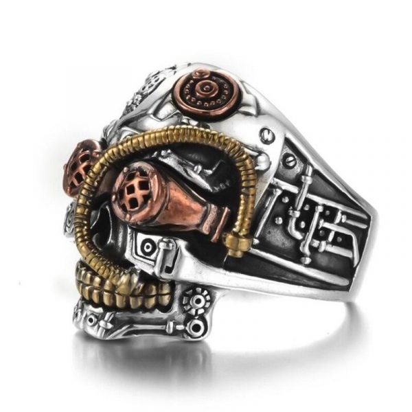 Bague Steampunk Skull Acier