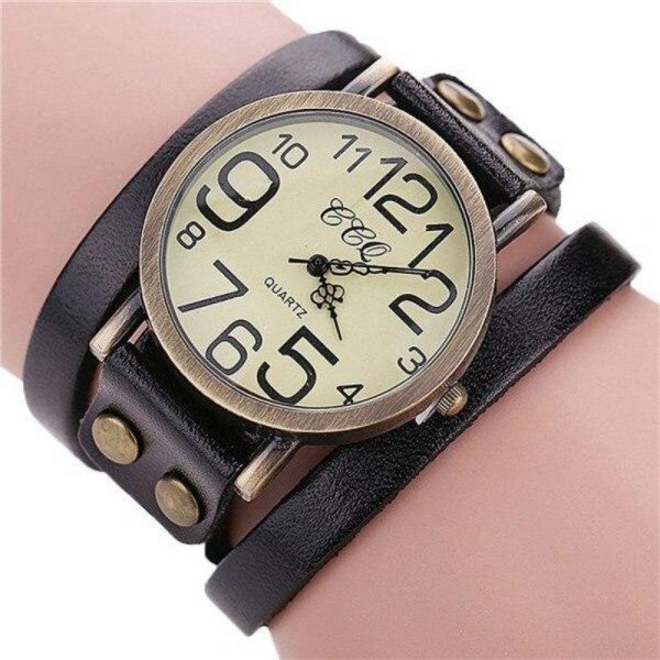 Montre Bracelet 3 Tours Steampunk Femme