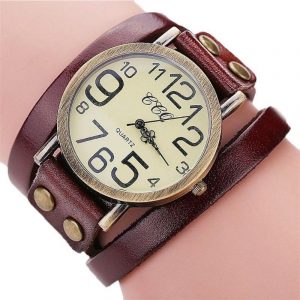 Montre Bracelet 3 Tours Steampunk Femme