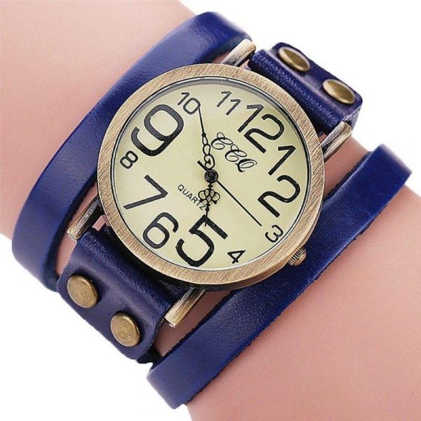 Montre Bracelet 3 Tours Steampunk Femme