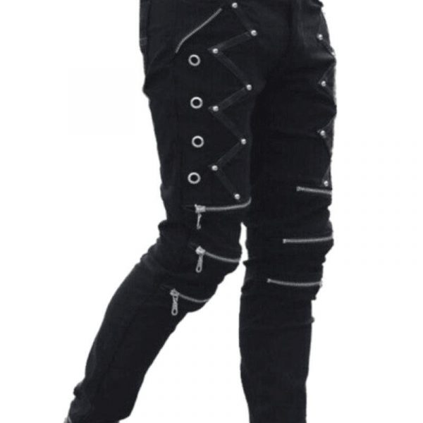 Pantalon Zippé Homme Punk