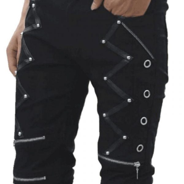 Pantalon Zippé Homme Punk