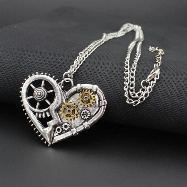 Pendentif Steampunk Coeur