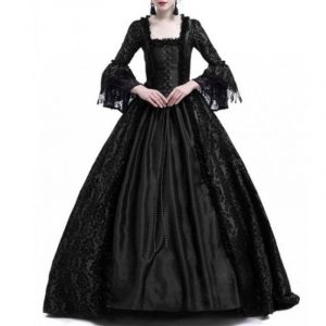 Robe Victorienne Ancienne Noire