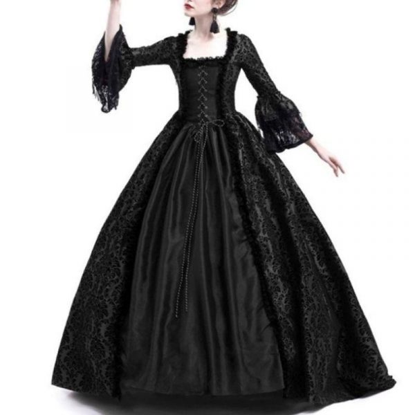 Robe Victorienne Ancienne Noire