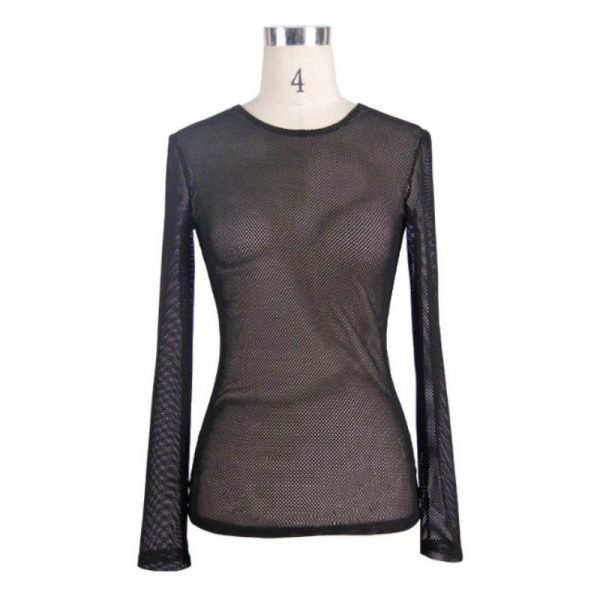 T-Shirt Transparent Maille Femme