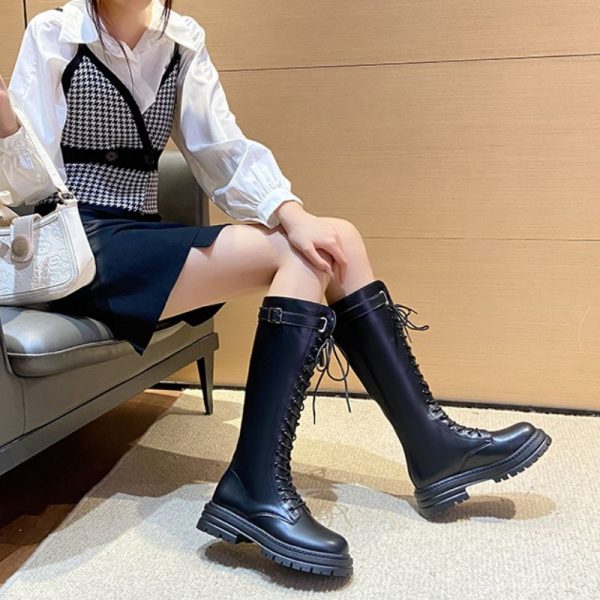 Bottes Steampunk Femme en Cuir PU