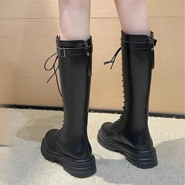 Bottes Steampunk Femme en Cuir PU