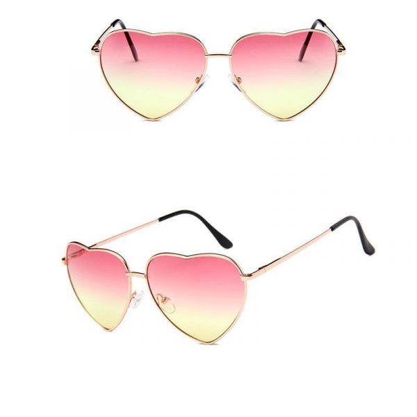 Lunettes de Soleil en Forme de Cœur Rose