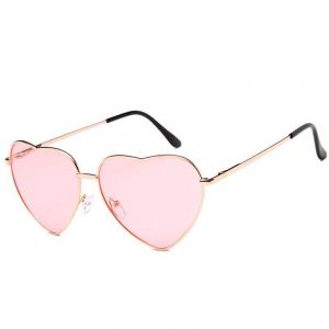 Lunettes de Soleil en Forme de Cœur Rose