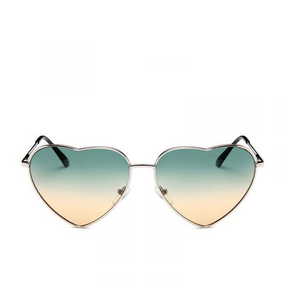 Lunettes de Soleil Cœur Vert Femme