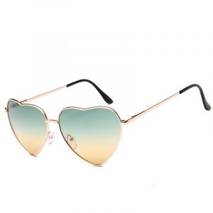 Lunettes de Soleil Cœur Vert Femme